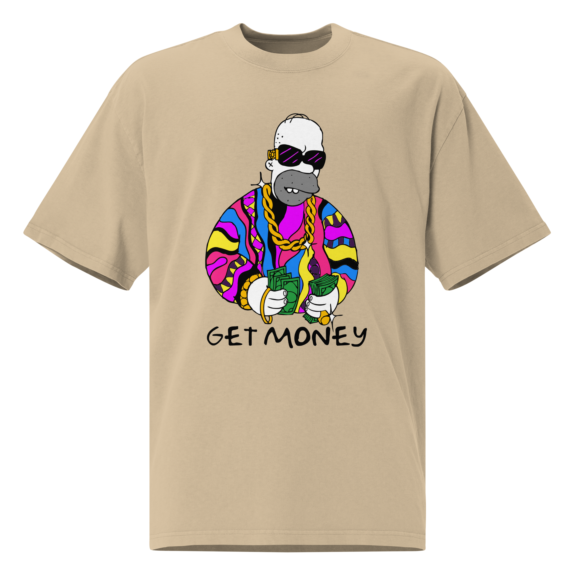 Rich Homer Quan x Get Money Oversized Unisex faded t-shirt